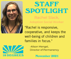 Rachel Slack Staff Spotlight, November 2021: Rachel Slack - 18 Degrees